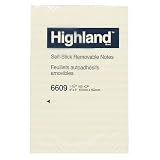 Post-it 6609YW Post-it Ruled Memo Pad, 4 x 6, Yellow, 100 Sheets