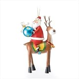Santa On Reindeer Ornament