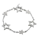 Sterling Silver 7 Inch Star Toggle Bracelet