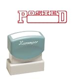 Xstamper(R) One-Color Title Stamp, Pre-Inked, Posted, Red, Box