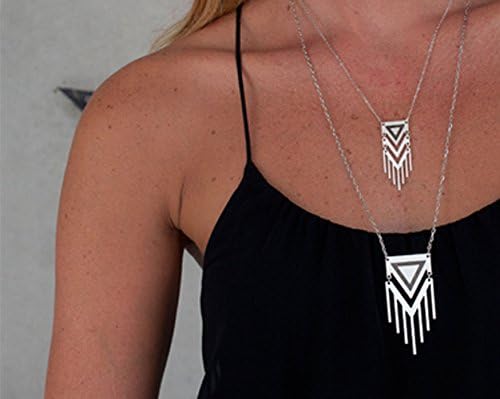 silver necklace. Unique waterfall pendant necklace. Delicate, geometric laser cut pendant. LARGE PENDANT