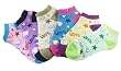 Pesail Youth/Adult Colorful Stars/Hearts Love Ankle Socks Size 9-11 - Girls Assorted Colored Ankle Socks (3 Pairs)