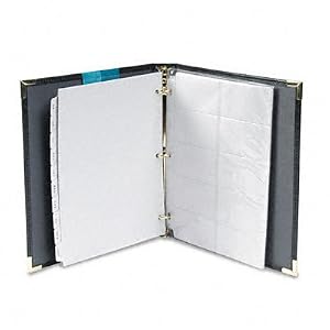 Samsill Regal Leather Business Card Wallet, Holds 25 Cards of 2 x 3.5 Inches, Black (81220)