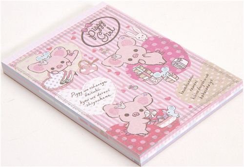 Imagen 2 de Bloc de notas brillante Piggy Girl con cerditos y corazones