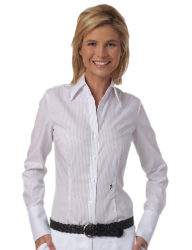 Seidensticker Damen Bluse Slim Fit, gestreift 60616, Gr. 46, Wei&szlig; (37) Preisvergleich