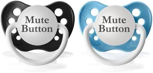 Personalized Pacifiers Mute Button Pacifier, Black &amp; Blue by Personalized Pacifiers
