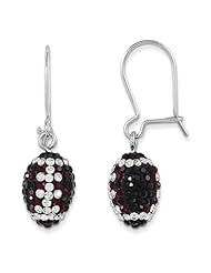 Sterling Silver Swarovski Elements Atlanta Spirit Football Earrings