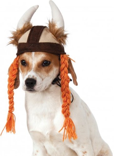 Rubies Costume Company Viking Hat with Braids for Pets, Medium/Large