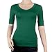 Women's Basic Elbow Sleeve V-Neck Cotton T-Shirt Plain Top (Plus
