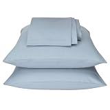 Review Afroze Textiles  / - Solid Light Blue Jersey Sheet Set - Queen