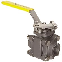 Apollo 83B-140 Series Carbon Steel Ball Valve with Stainless Steel 316 Ball and Stem, Three Piece, Inline, Class 600, Lever, NPT Female