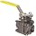 Apollo 83B-140 Series Carbon Steel Ball Valve with Stainless Steel 316 Ball and Stem, Three Piece, Inline, Class 600, Lever, NPT Female