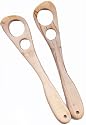 Left - Right Hand Mixing Spoon Pair Spalted Flag Maple USA Made