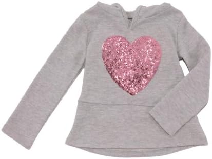 Pinc Premium Little Girls' French Terry Hoodie 3T Heather Grey
