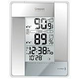 Oregon Scientific RMR383HGA-S Wireless Indoor/Outdoor Thermometer with Self-Setting Atomic Clock, Silver