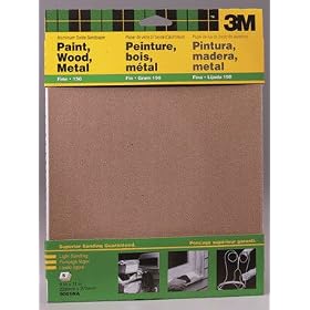 3M™ Aluminum Oxide Sandpaper 9001NA, 9 in x 11 in, Fine grit by 3M