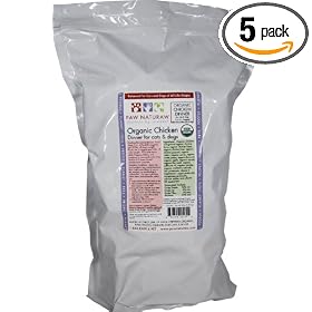 Paw Naturaw Organic Chicken Dinner for Cats and Dogs, nuggets, 80-Ounce Bags (Pack of 5)
