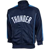 NBA Majestic Oklahoma City Thunder Youth Tricot Team Full Zip Track Jacket - Navy Blue (Medium)