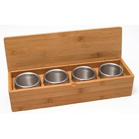 Lipper International Bamboo Storage Box with 4 Containers by Lipper International