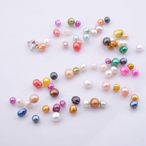 Hydia Multicolor Pearl Illusion Floating Necklace Freshwater Cultured Pearl