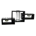 Glass Holder Wooden shelves with bud vase and 2 tealight cups