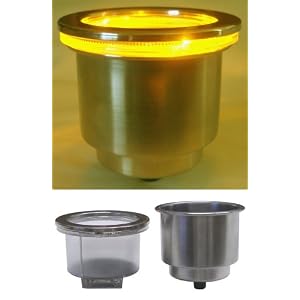 LED Cup Holder - Battery Operated - Gold (Set of 10) by