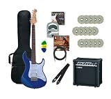 Yamaha Gigmaker Electric Guitar Package, Metallic Blue, with 15 Guitar Lesson DVD's