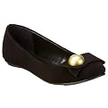 Women's Mossimo® Vinita Suede Button Ballet Flats - Black