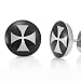 Trendy Stainless Steel Black Crutch Cross Mens Stud Earrings