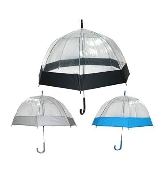  Clear Bubble / Dome Umbrella with Colored Trim by ElieBrellas 