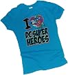 I Heart DC Super Heroes -- DC Comics Crop Sleeve Fitted Juniors T-Shirt