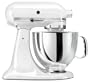 KitchenAid KSM150PSWH Artisan 5-Quart Stand Mixer, White