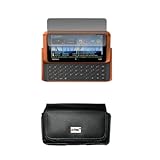 EMPIRE Black Leather Case Pouch with Belt Clip and Belt Loops + Screen Prot ....