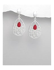 Resin Earrings In 92.5 Sterling Silver