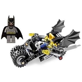 Batman (Light Grey) & Batcycle - LEGO Batman Minifigure & Vehicle (No Box)