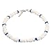 Hawaiian White and Blue Square Cut Puka Shell Necklace with Lobster Lock
