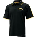 Nike Iowa Hawkeyes Black Classic Dri Fit Short Sleeve Polo