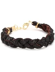 Ettika Black Glitter Braided Bracelet