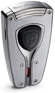 Tonino Lamborghini Forza Gunmetal and Carbon Fiber Torch Flame Lighter Single Jet Wind-Resistant Flame