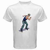 Men's Customized SKATEBOARDING 100% Cotton White T-shirt