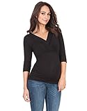 Seraphine セラフィン マタニティトップ Adele 3/4スリーブ プリーツナーシングマタニティトップ UKサイズ6 ブラック 授乳対応