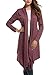 Nacy Women Loose Draped Open Front Mid-long Knit Cardigan Sweater