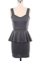 Sweetheart Peplum Sleeveless Polyester/Rayon/Spandex/Knit Mini Dress 