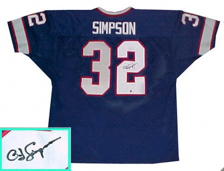 O.J. Simpson Buffalo Bills Autographed Blue Throwback jersey