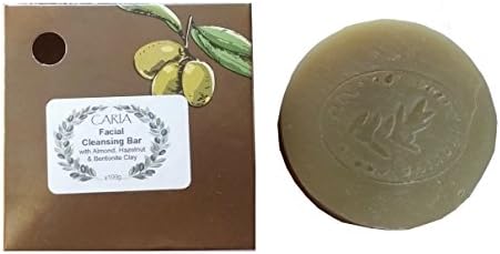 CARIA Olive Almond and Hazelnut Oil All Natural Facial Cleansing Soap Bar 3.53oz Fragrance Free