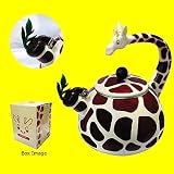  : Animal Kettle 2.8 Quart Whistling Enamel on Steel Giraffe Tea Kettle