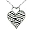 Zebra Heart Necklace [Love Series] Silver Iced Out Crystal Black & White Pendant Jewelry