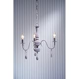Laura Ashley HXX144 Rosetti 3 Light Vintage Chandelier Lighting Fixture, Lavender Velvet, B9177