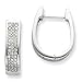 14K White Gold Diamond Medium Hinged Oval Hoop title=