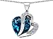 Original Star K(tm) Simulated Heart Shape 12mm Blue Topaz Pendant LIFETIME WARRANTY
